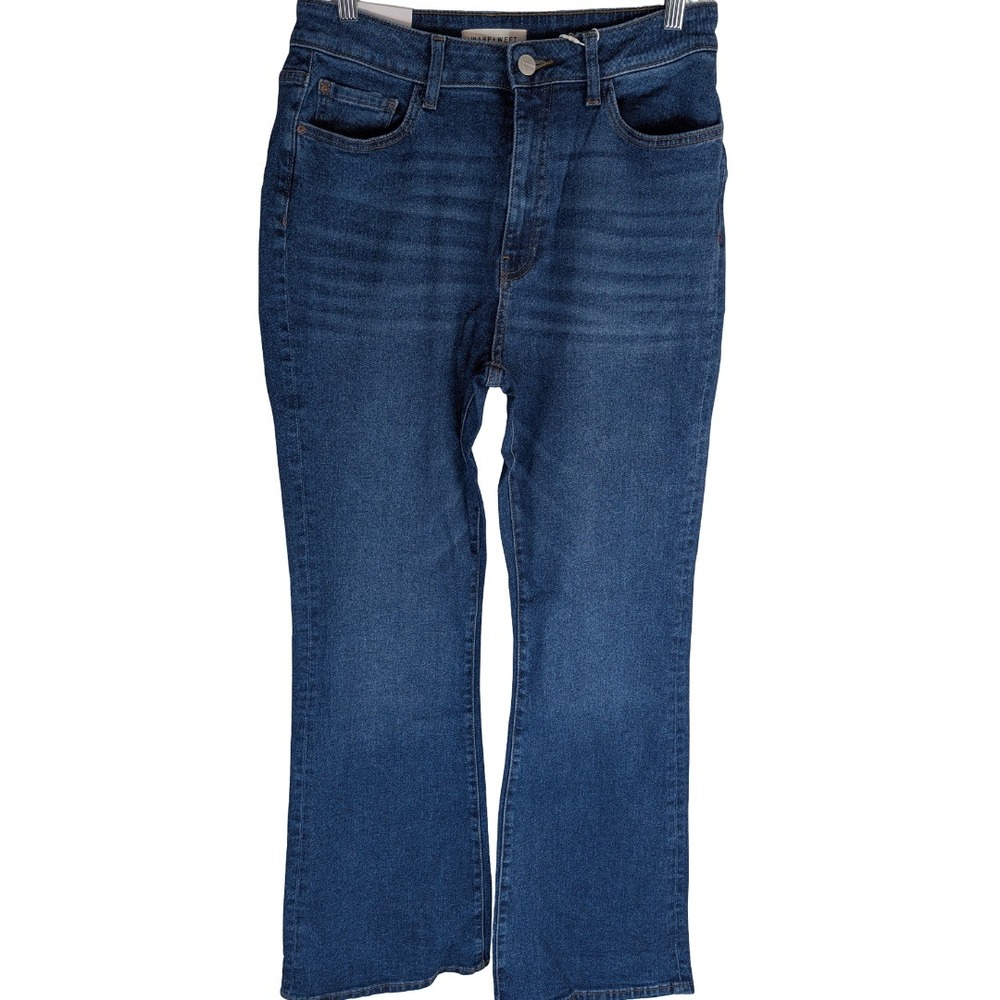 Warp + Weft Bootcut High Rise Jeans Womens 10/30 Midtone Blue Stretch Denim NEW